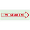 Brady 3-1/2 X 10" Glow In The Dark Self Sticking Emergency Exit Right Sign