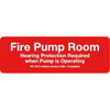 Sign Fire Pump Room Hearing Protection Required When Pump Is Running 9x3"