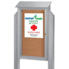 Enclosed Single Door Outdoor Corkboard, Post Mount, Gray, 38 X 54"