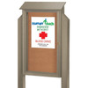 Enclosed Single Door Outdoor Corkboard, Post Mount, Sand, 38 X 54"