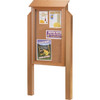 Enclosed Single Door Indoor Corkboard, Post Mount, Cedar, 32 X 48"