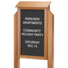 Enclosed Single Door Outdoor Letter Board, Post Mount, Cedar, 32 X 48"