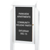 Enclosed Single Door Outdoor Letter Board, Post Mount, White, 26 X 42"
