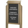 Enclosed Single Door Indoor Letter Board, Weathered Wood, 26 X 42"
