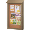Enclosed Single Door Indoor Corkboard, Wall Mount, Weathered Wood, 38 X 54"