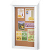 Enclosed Single Door Corkboard, Wall Mount, White, 26 X 42"