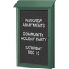 Enclosed Single Door Outdoor Letter Board, Wall Mount, Green, 26 X 42"
