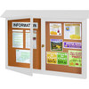 Enclosed Double Door Corkboard, Wall Mount, White, 45" X 3'6"