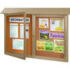 Enclosed Double Door Outdoor Corkboard, Wall Mount, Sand, 45" X 3'