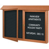 Enclosed Double Door Indoor Letter Board, Wall Mount, Cedar, 45" X 3'6"