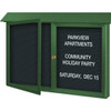 Enclosed Double Door Indoor Letter Board, Wall Mount, Woodland Green, 45" X3'6"