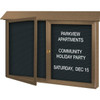 Enclosed Double Door Indoor Letter Board, Wall Mount, Weathered Wood, 45" X3'6"