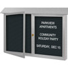 Enclosed Double Door Indoor Letter Board, Wall Mount, Light Gray, 45" X 3'