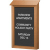 Enclosed Single Door Indoor Letter Board, Wall Mount, Cedar, 38 X 54"