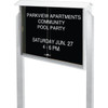 Enclosed Sliding Door Indoor Letter Board, White, 52 X 40"