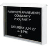 Enclosed Sliding Door Outdoor Letter Board, Wall Mount, White, 52 X 40"