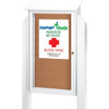 Enclosed Single Door Outdoor Corkboard, Light Post, White, 38 X 54"