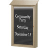 Enclosed Single Door Letter Board, Lighted Wall Mount, Weathered Wood, 26 X 42"