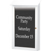 Enclosed Single Door Letter Board, Lighted Wall Mount, White, 32 X 48"