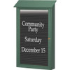 Enclosed Single Door Letter Board, Lighted Wall Mount, Woodland Green, 38 X 54"