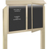 Enclosed Double Door Outdoor Letter Board, Lighted Post Mount, Sand, 45" X 3'