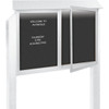 Enclosed Double Door Letter Board, Light Post, White, 45" X 3'
