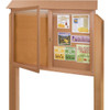 Enclosed Double Door Outdoor Corkboard, Wall Mount, Cedar, 45" X 3'