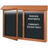 Enclosed Double Door Outdoor Letter Board, Lighted Wall Mount, Cedar, 52 X 40"