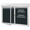 Enclosed Double Door Letter Board, Lighted Wall Mount, White, 45" X 3'6"