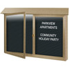 Enclosed Double Door Outdoor Letter Board, Lighted Wall Mount, Sand, 45" X 3'