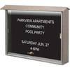Enclosed Sliding Door Letter Board, Lighted Wall Mount, Sand, 52 X 40"