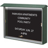 Enclosed Sliding Door Letter Board, Lighted Wall Mount, Woodland Green, 52x40"
