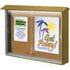 Enclosed Single Door Corkboard, Wall Mount, Cedar, 45" X 3'6"