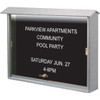 Enclosed Sliding Door Letter Board, Lighted Wall Mount, White, 45" X 3'6"