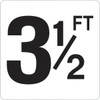 Generic 3-1/2 Ft Vinyl Pool Depth Marker Sign (White/Black)