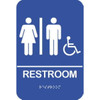 Rockwood Sign Bfm Series ADA Blue Molded Plastic Sign. Self Adh 6x9" Women & Men