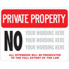 Semi-Custom Private Property Sign, Non-Reflective, 24 X 18