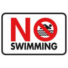 No Swimming Symbols Sign, Non-Reflective,