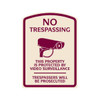 No Trespassing Designer Sign, Burgundy On Ivory, Non-Reflective, 16 X 22