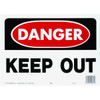 Hy-Ko "Danger Keep Out" Sign, Polyethylene, 14 X 10"