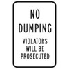 No Dumping Sign, Reflective, 12 X 18