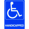 Hy-Ko "Handicapped" Sign, Self-Adhesive Plastic, 5 X 7"