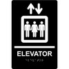 Accuform 9x6 Acrylic Elevator ADA Braille Sign Black