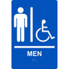Accuform 9x6 Acrylic Men Handicap Symbol ADA Braille Sign Blue