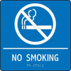 Accuform Braille Sign No Smoking 8" X 8" White/Blue Plastic