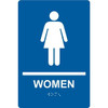 Accuform Braille Sign Women Graphic 9" X 6" White/Blue Plastic