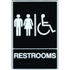 Hy-Ko Braille "Restrooms/Wheelchair" Sign, Self-Adhesive Plastic, Ada, 6 X 9"