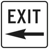 Exit Sign With Left Arrow, High Intensity, 12 X 18