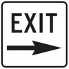 Exit Sign With Right Arrow, High Intensity, 12 X 18