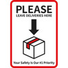 Generic 7 X 10 In Plastic "Leave Deliveries Here" Sign